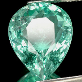 Tourmaline paraíba vert naturelle en forme de poire, 3,31 ct, SI