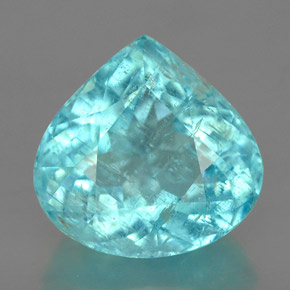 Tourmaline paraíba bleue naturelle en forme de poire, 5,87 ct, I1