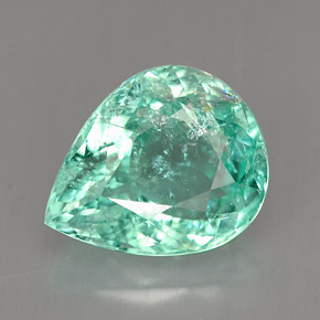 Tourmaline paraíba vert naturelle en forme de poire, 3,31 ct, SI