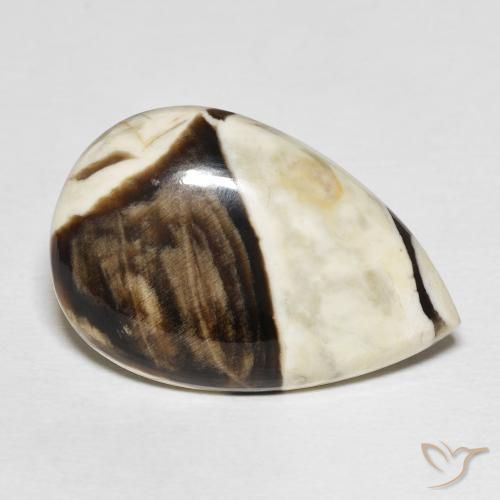 Jaspe de bois d'arachide Multicolore naturelle En forme de poire, 21.16 ct, Opaque