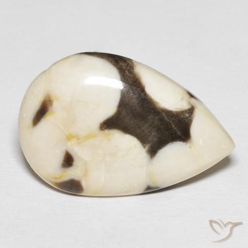 Jaspe de bois d'arachide Multicolore naturelle En forme de poire, 18.51 ct, Opaque
