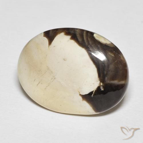 Jaspe de bois d'arachide Multicolore naturelle ovale, 19.54 ct, Opaque