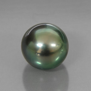Perle vert naturelle sphère / boule, 3,83 ct, opaque