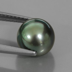 Perle vert naturelle sphère / boule, 3,83 ct, opaque