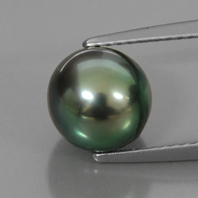Perle vert naturelle sphère / boule, 3,83 ct, opaque