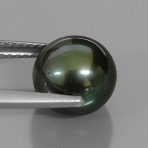 Perle vert naturelle sphère / boule, 4,56 ct, opaque