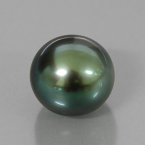 Perle vert naturelle sphère / boule, 4,73 ct, opaque