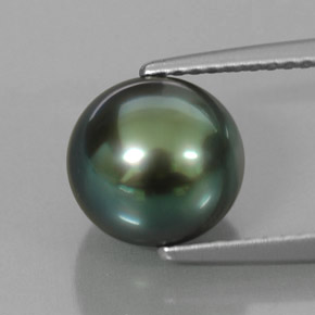 Perle vert naturelle sphère / boule, 4,73 ct, opaque