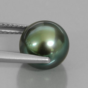 Perle vert naturelle sphère / boule, 4,73 ct, opaque