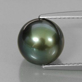 perle Vert naturelle Sphère / Boule, 5.08 ct, Opaque