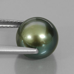 perle Vert naturelle Sphère / Boule, 5.08 ct, Opaque