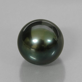 Perle vert naturelle sphère / boule, 4,66 ct, opaque