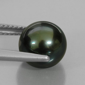 Perle vert naturelle sphère / boule, 4,66 ct, opaque