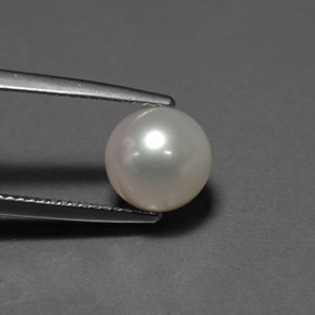 Perle crème naturelle sphère / boule, 4,47 ct, opaque