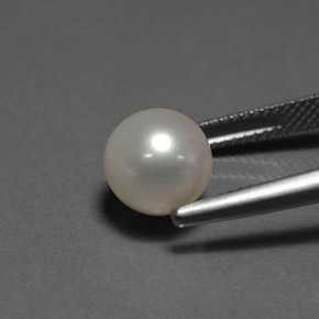 Perle crème naturelle sphère / boule, 4,47 ct, opaque