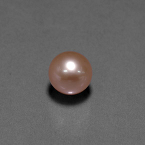 Perle rose naturelle sphère / boule, 2,98 ct, opaque