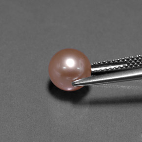 Perle rose naturelle sphère / boule, 2,98 ct, opaque