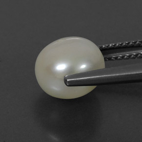 Perle crème naturelle sphère / boule, 3,90 ct, opaque