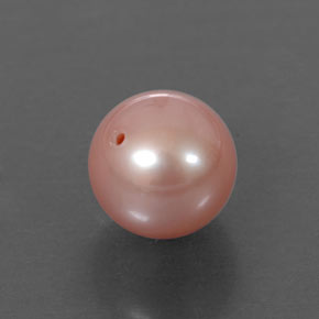 Perle rose naturelle sphère / boule, 3,39 ct, opaque