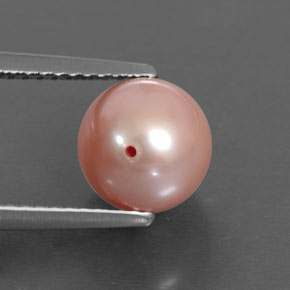 Perle rose naturelle sphère / boule, 3,39 ct, opaque