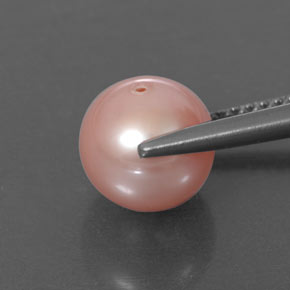 Perle rose naturelle sphère / boule, 3,39 ct, opaque