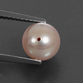 Perle rose naturelle sphère / boule, 2,87 ct, opaque