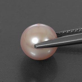 Perle rose naturelle sphère / boule, 2,87 ct, opaque