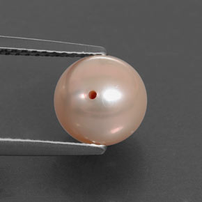 Perle rose naturelle sphère / boule, 3,25 ct, opaque