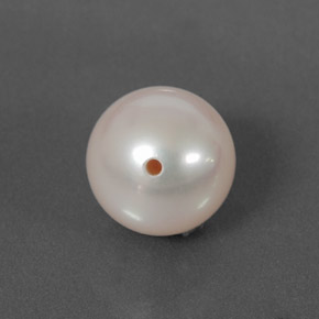 Perle blanc argenté naturelle sphère / boule, 3,66 ct, opaque