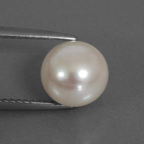 Perle blanc naturelle sphère / boule, 3,98 ct, opaque