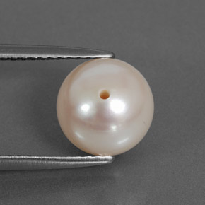 Perle blanc naturelle sphère / boule, 4,08 ct, opaque