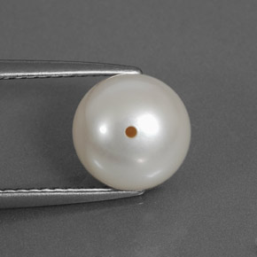 Perle blanc naturelle sphère / boule, 3,71 ct, opaque
