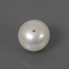 Perle blanc naturelle sphère / boule, 3,71 ct, opaque