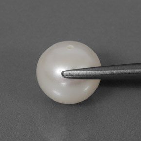 Perle blanc naturelle sphère / boule, 3,71 ct, opaque