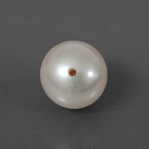 perle Argent Blanc naturelle Sphère / Boule, 3.73 ct, Opaque
