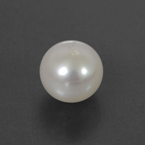 perle Argent Blanc naturelle Sphère / Boule, 3.57 ct, Opaque