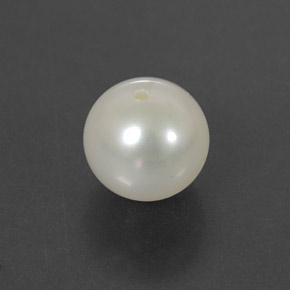 Perle blanc naturelle sphère / boule, 3,64 ct, opaque