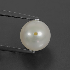 Perle blanc naturelle sphère / boule, 3,64 ct, opaque