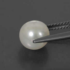 Perle blanc naturelle sphère / boule, 3,64 ct, opaque