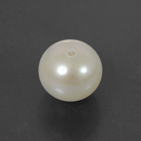 Perle blanc naturelle sphère / boule, 3,85 ct, opaque
