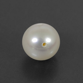 Perle blanc naturelle sphère / boule, 3,93 ct, opaque