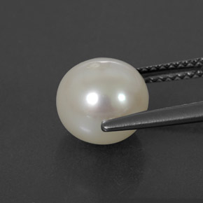 Perle blanc naturelle sphère / boule, 3,93 ct, opaque