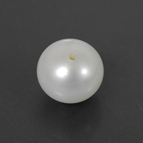 perle Argent Blanc naturelle Sphère / Boule, 3.94 ct, Opaque