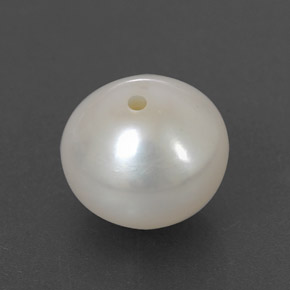 Perle blanc naturelle sphère / boule, 3,36 ct, opaque