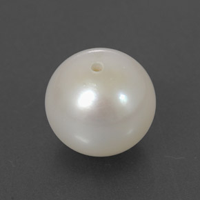 Perle blanc naturelle sphère / boule, 3,49 ct, opaque