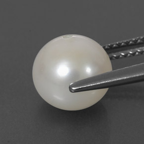 Perle blanc naturelle sphère / boule, 3,49 ct, opaque