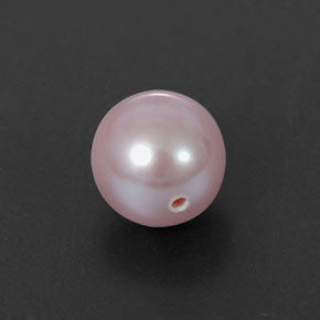 Perle rose naturelle sphère / boule, 2,67 ct, opaque