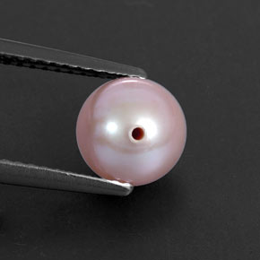 Perle rose naturelle sphère / boule, 2,67 ct, opaque