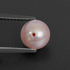 Perle rose naturelle sphère / boule, 2,48 ct, opaque