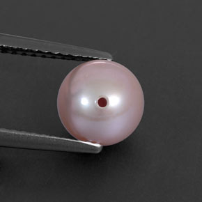 Perle rose naturelle sphère / boule, 2,78 ct, opaque